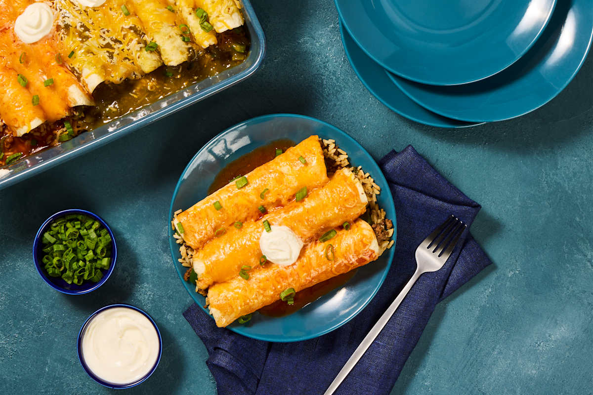 Beef Enchiladas "Divorciadas"