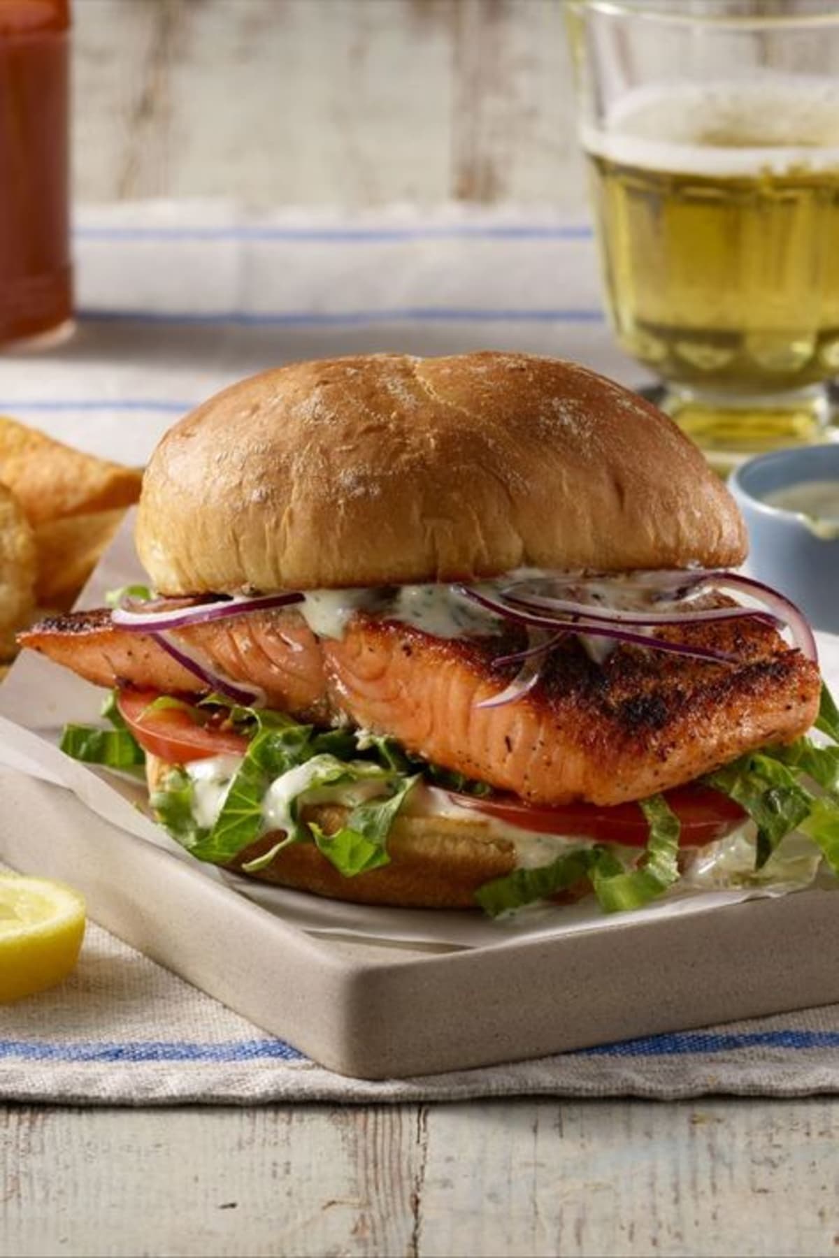 Lemon-Pepper Salmon Fillet Sammies