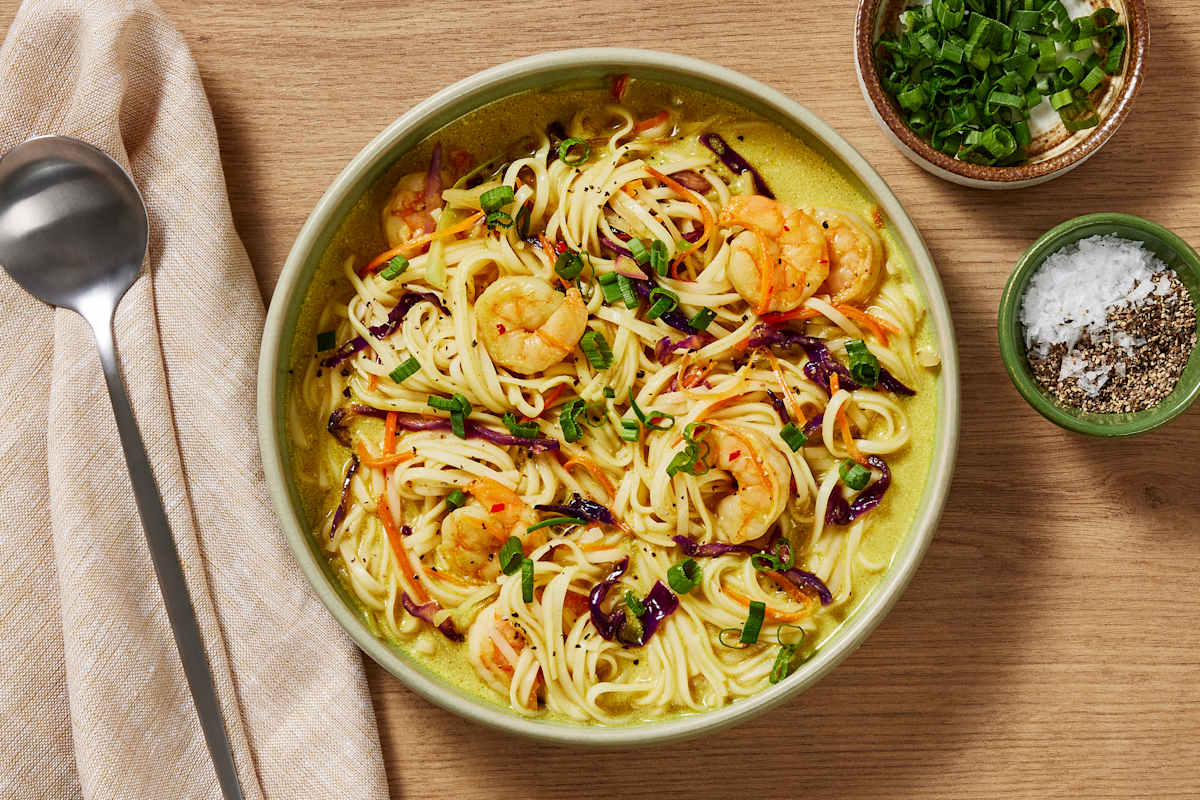Spicy Coconut Curry Shrimp Noodle Soup