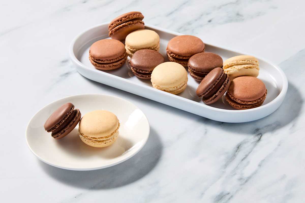Chocolate and Vanilla Macarons