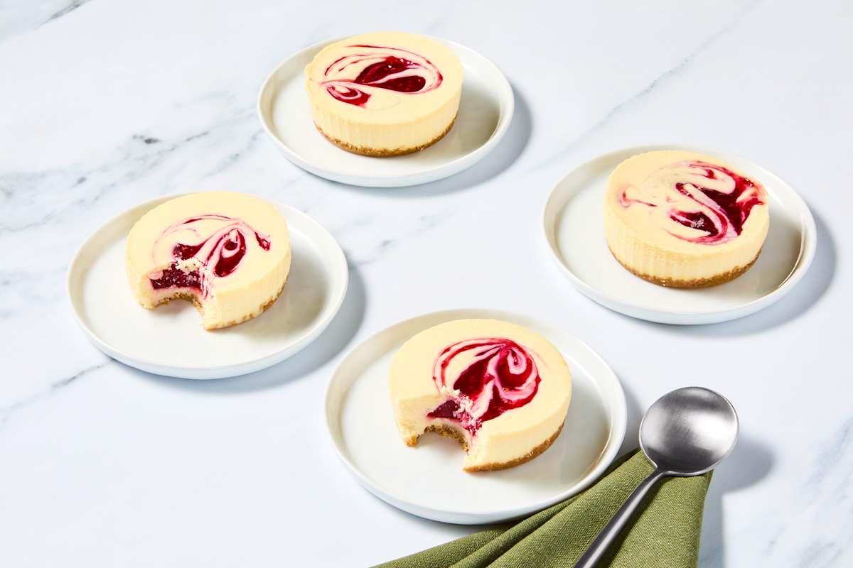 White Chocolate Raspberry Swirl Cheesecake