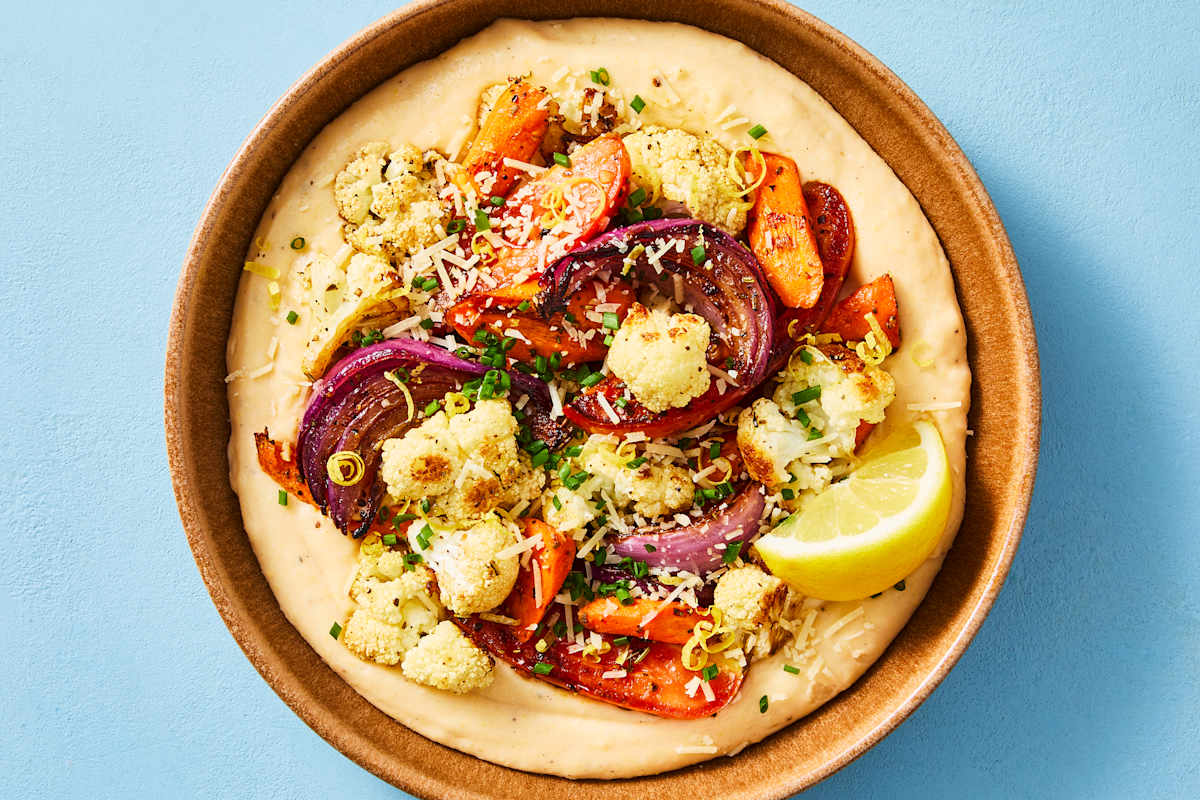 Tuscan Salmon & Cauliflower Polenta Bowls