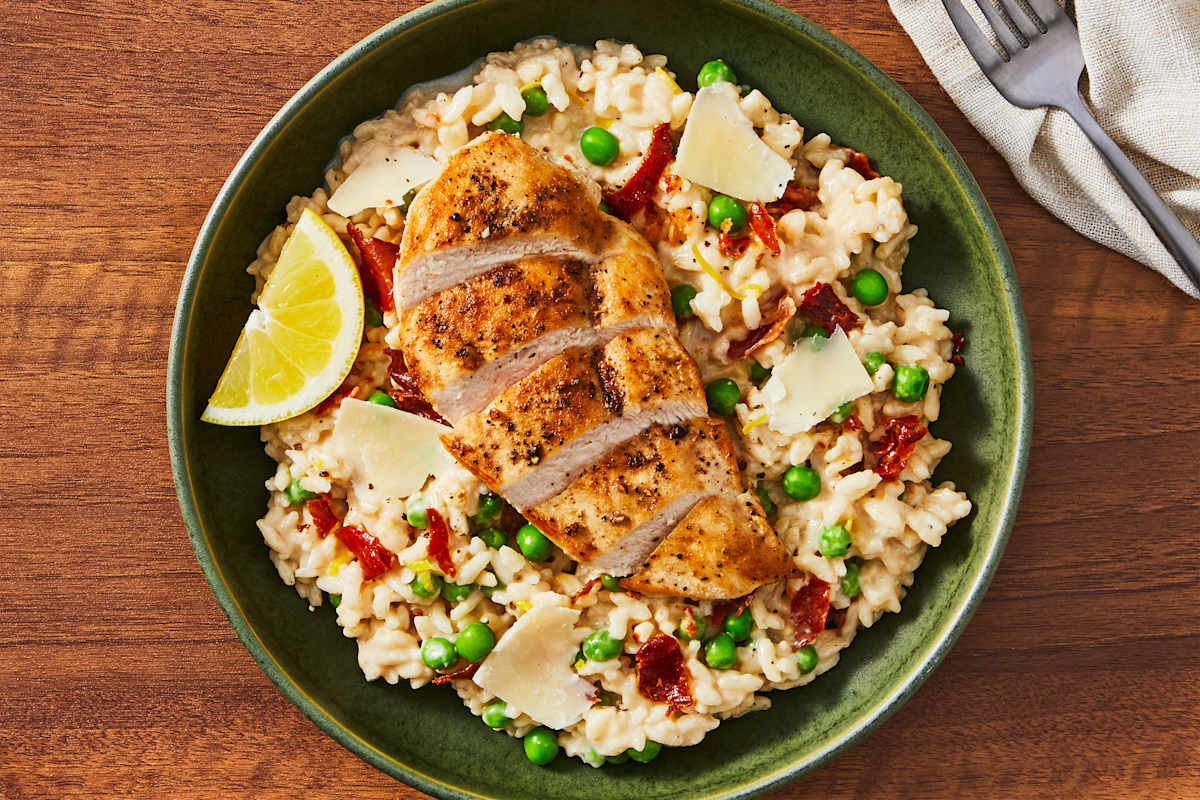 Chicken & Prosciutto Spring Pea Risotto