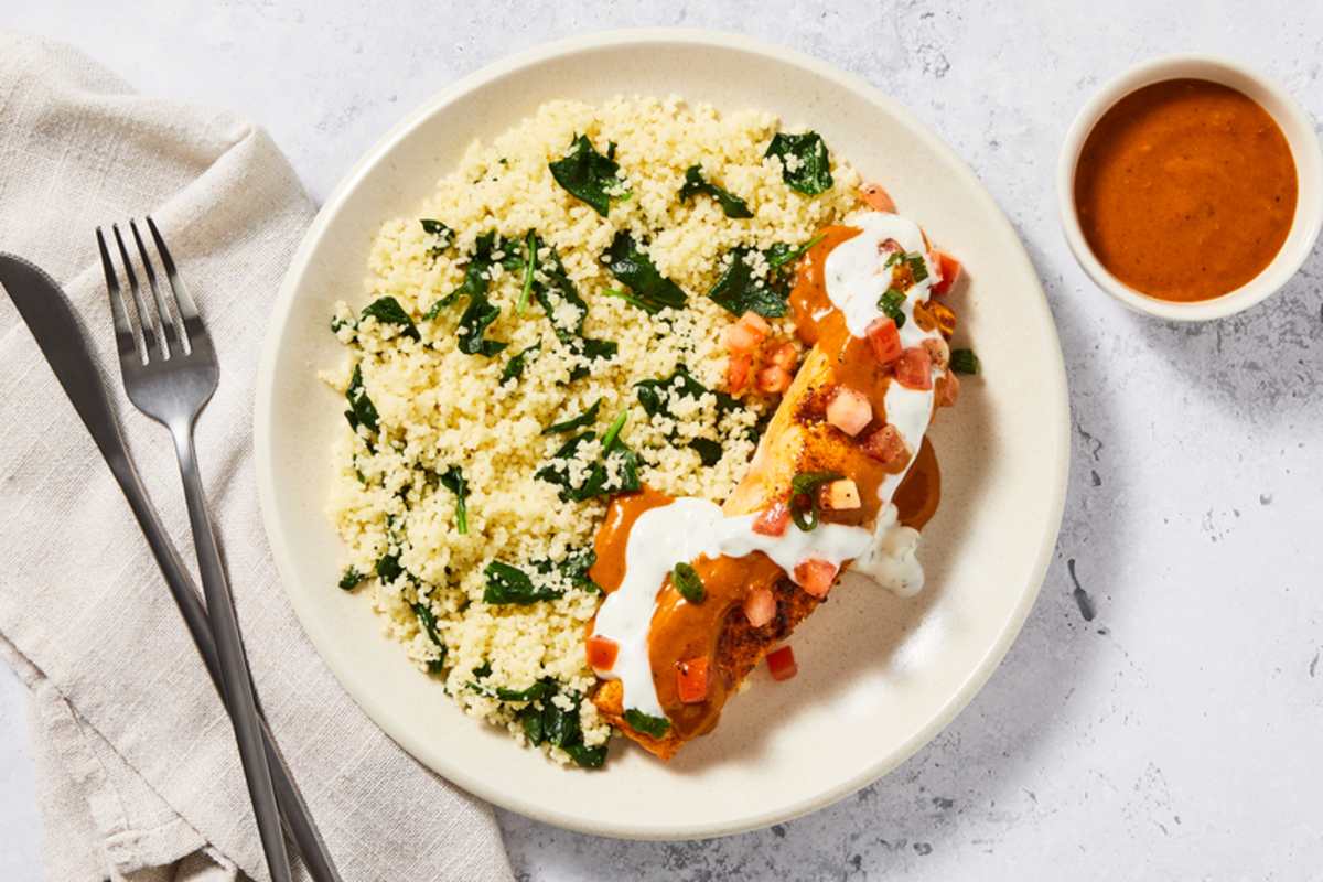 Smart Tikka-Sauced  Double Salmon with Yogurt Sauce