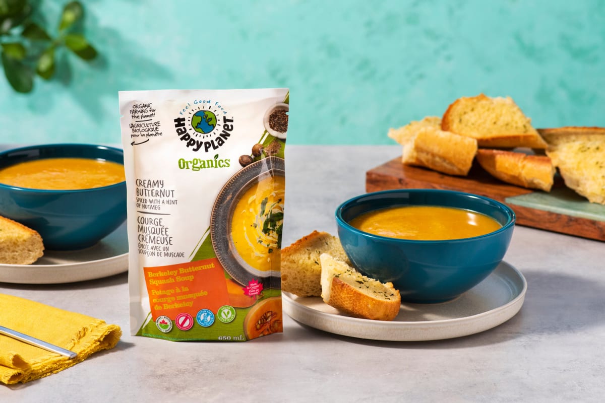 (ON) Happy Planet Butternut Squash Soup/Garlic Bread Bundle