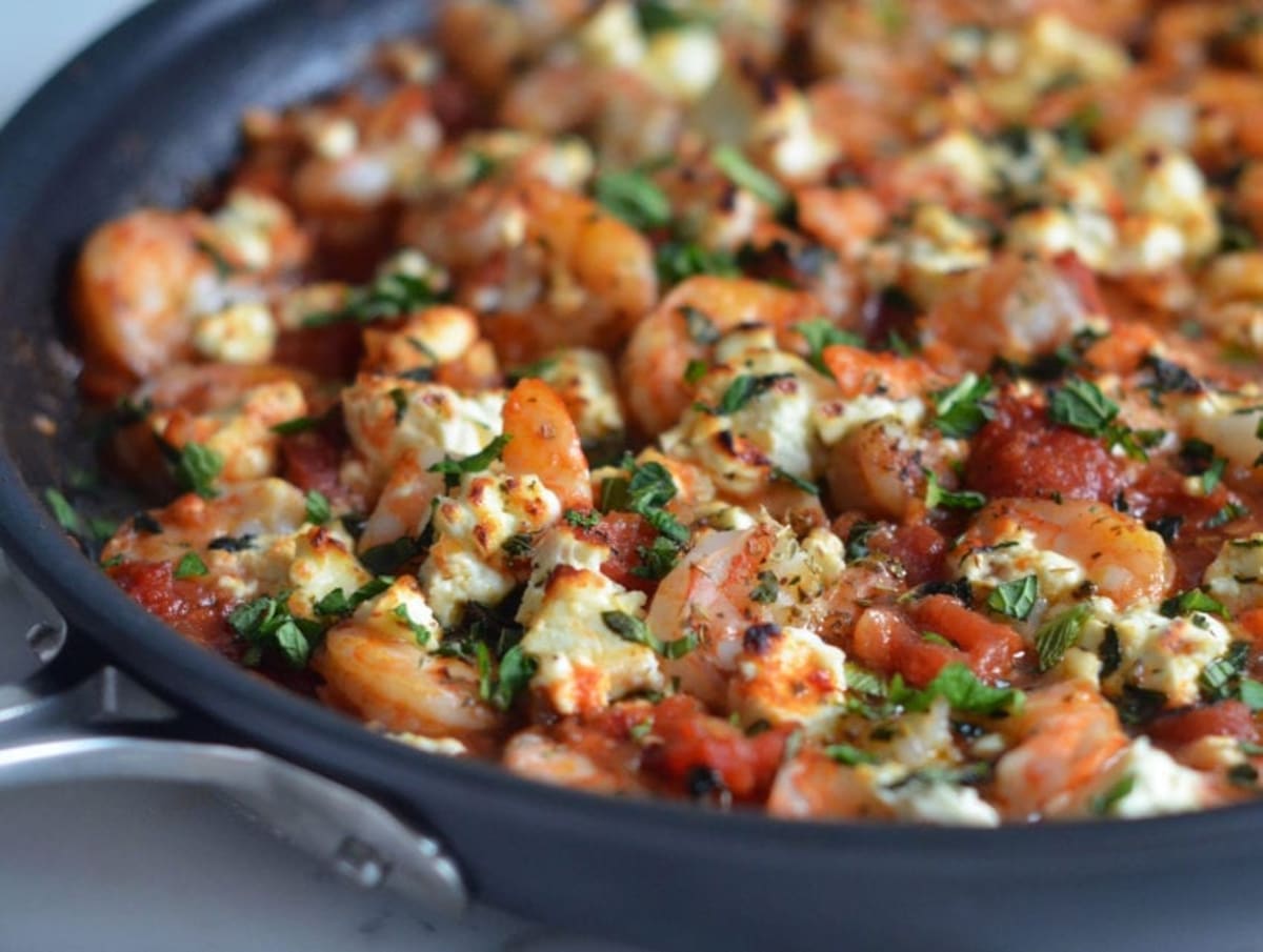 Carb Smart Saganaki-Style Shrimp