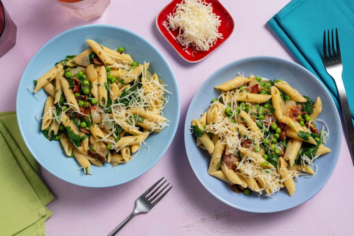 Creamy Bacon and Chicken Breasts Penne