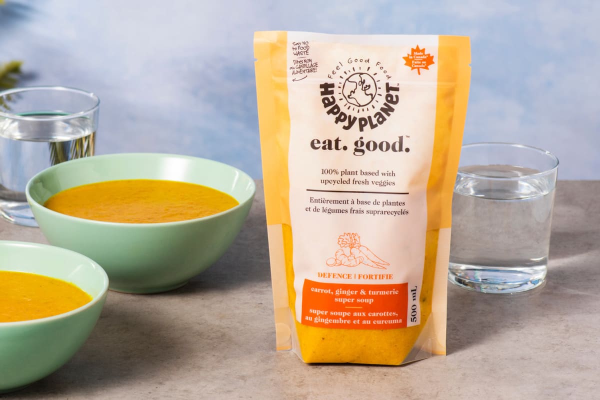 Soupe carottes, gingembre et curcuma Happy Planet