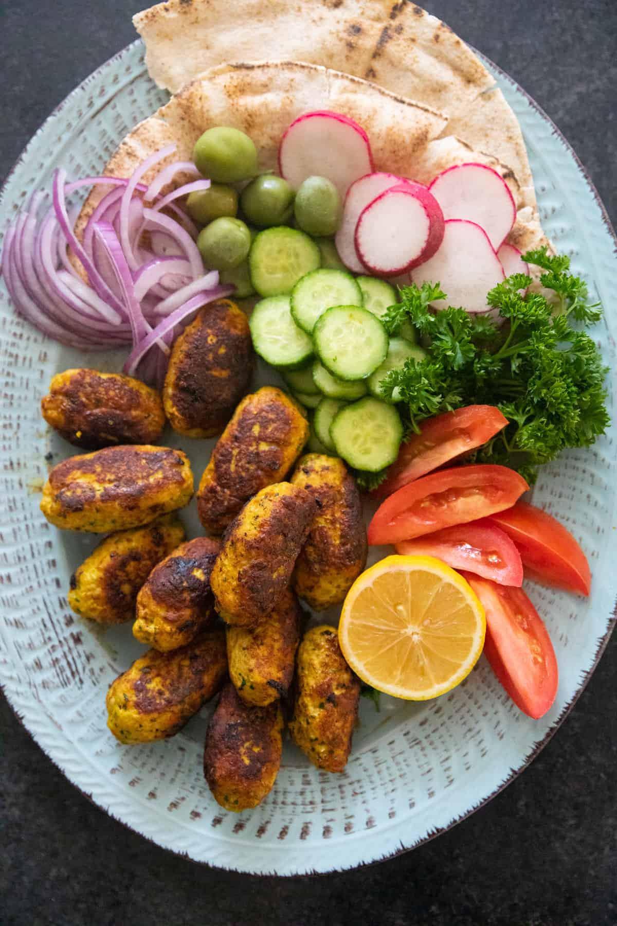 Quick Persian Inspired Chicken Patties Platter