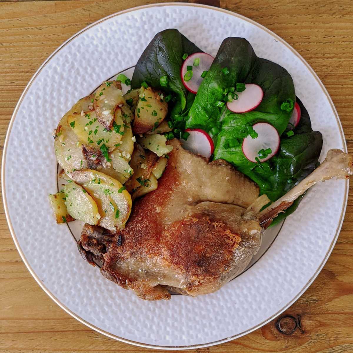 Citrus Duck Confit and Potatoes Sarladaises