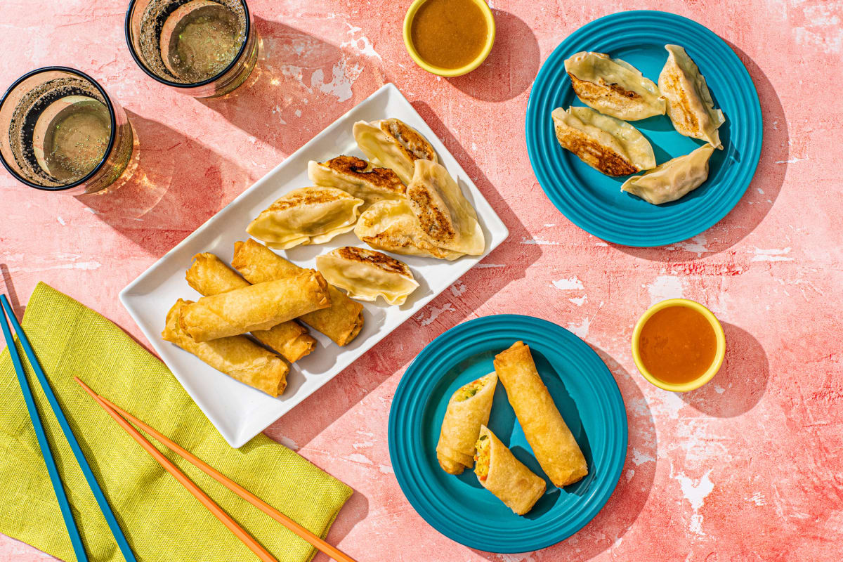 (AB) Ensemble de rouleaux de printemps au poulet de de dumplings