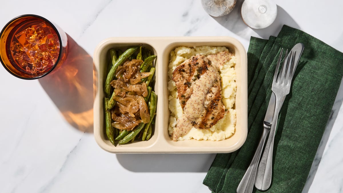 Dijon Pork Chop & Mashed Potatoes