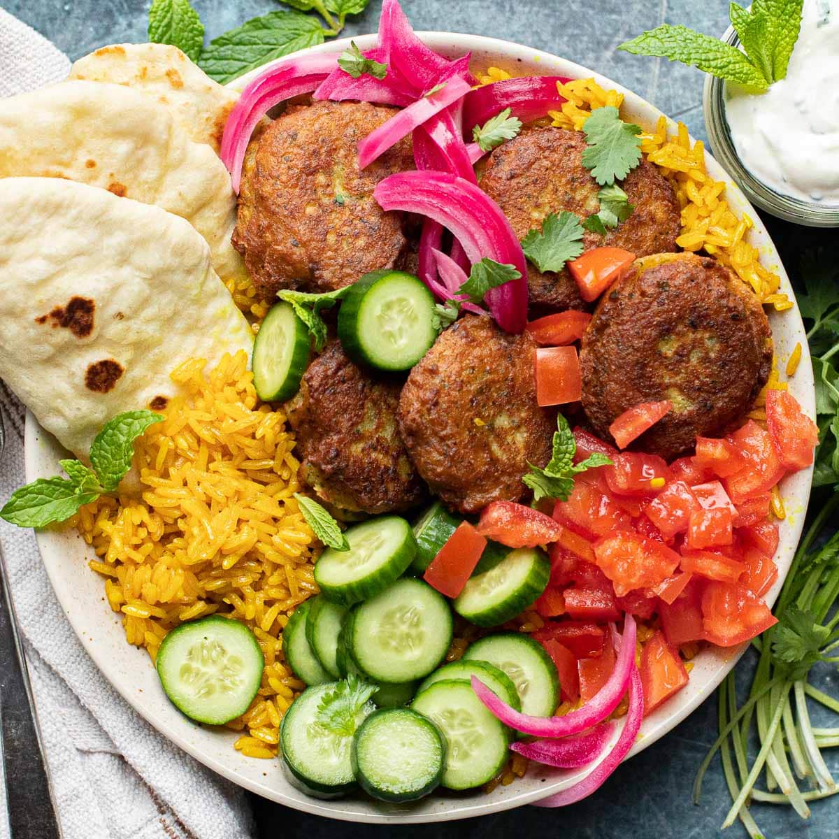 Falafel and Golden Rice Bowls