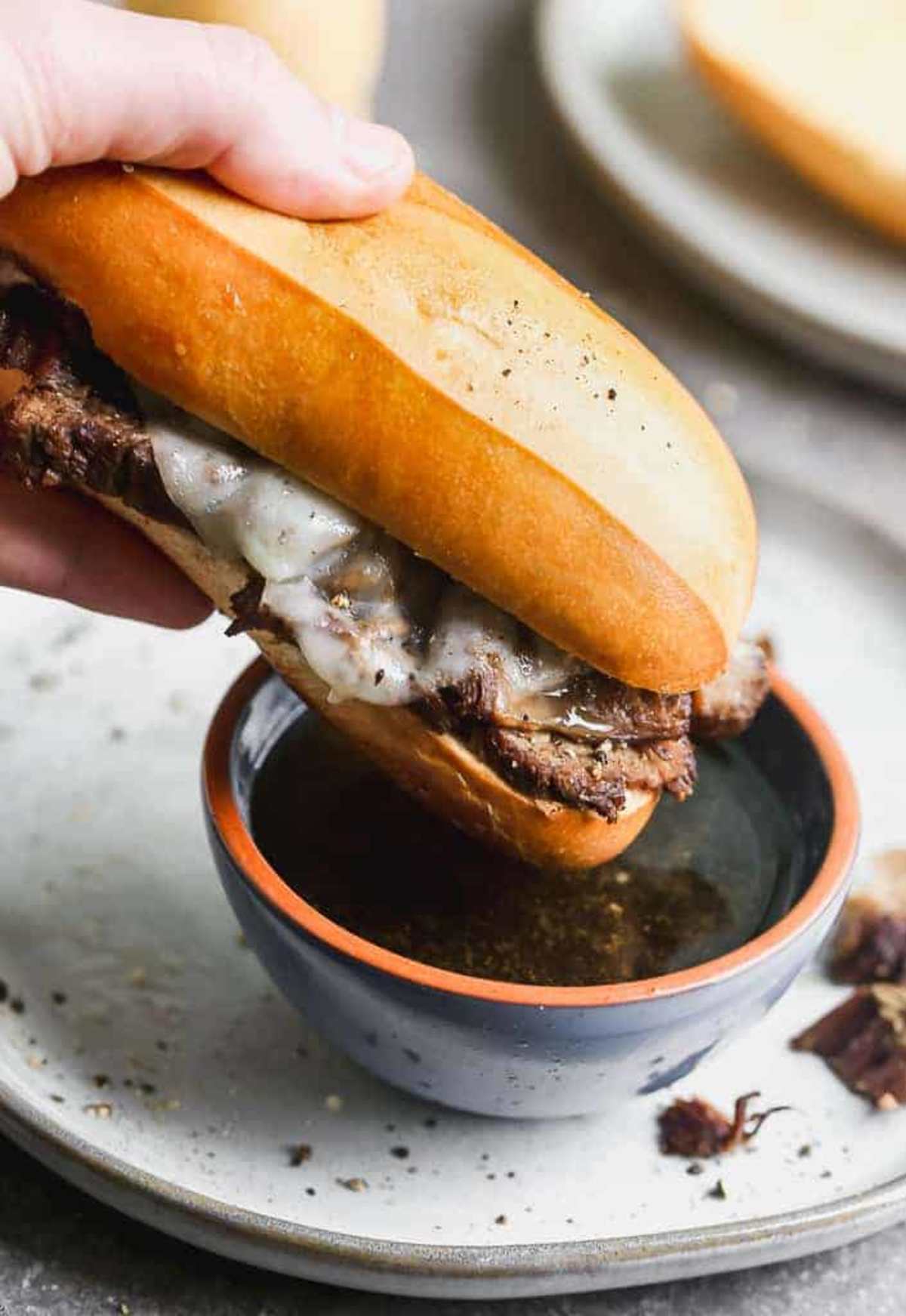 SuperQuick and Cheesy Beef Dip Sandos