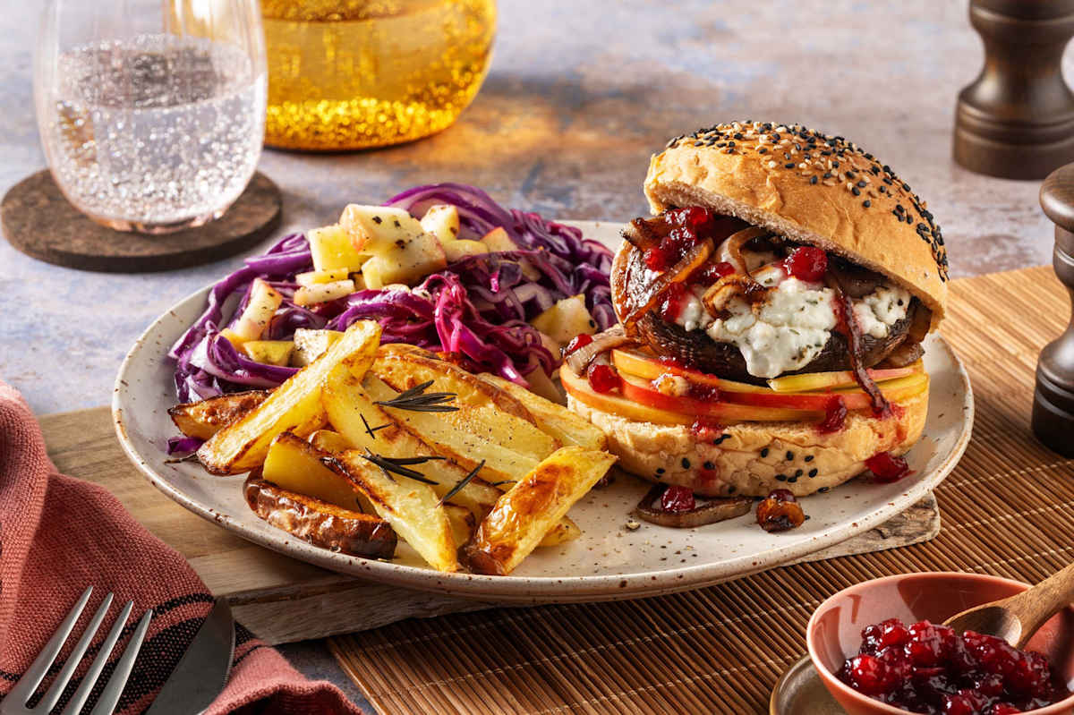 Portobelloburger met geitenkaas