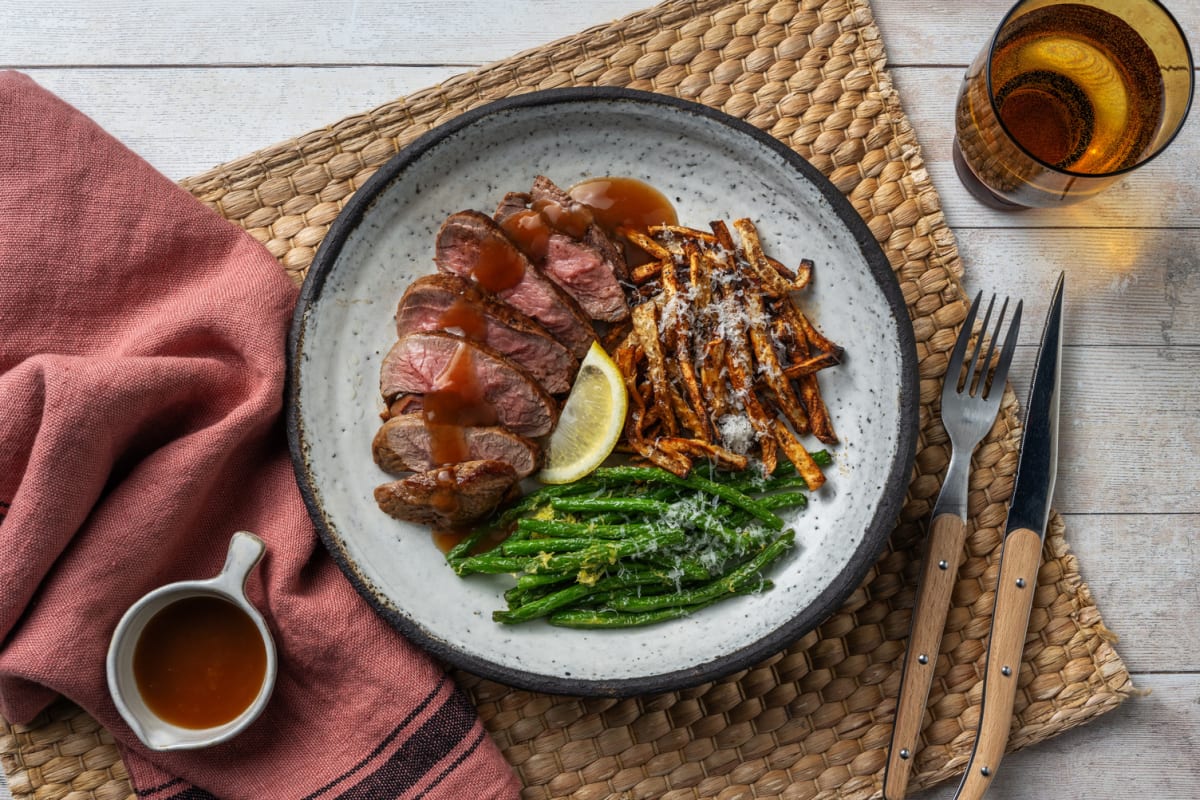 Steak with Green Beans and Parmigiano Reggiano