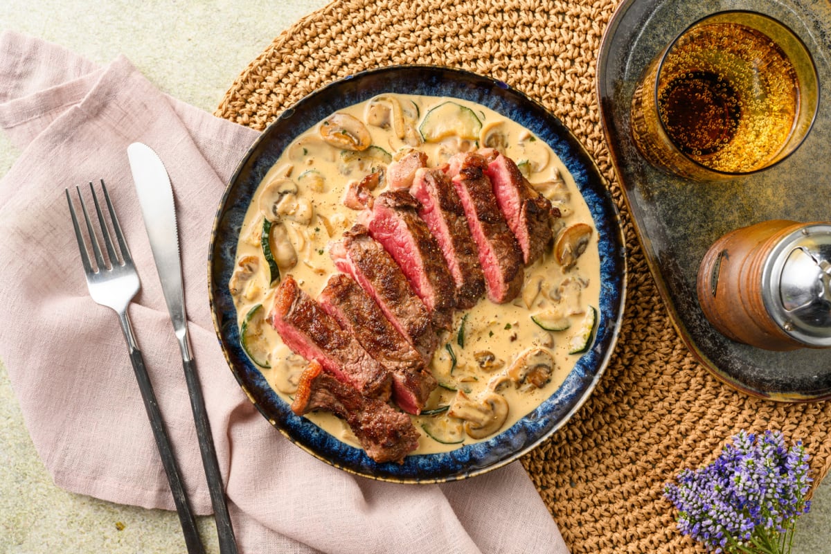 keto steak blauw kaas saus