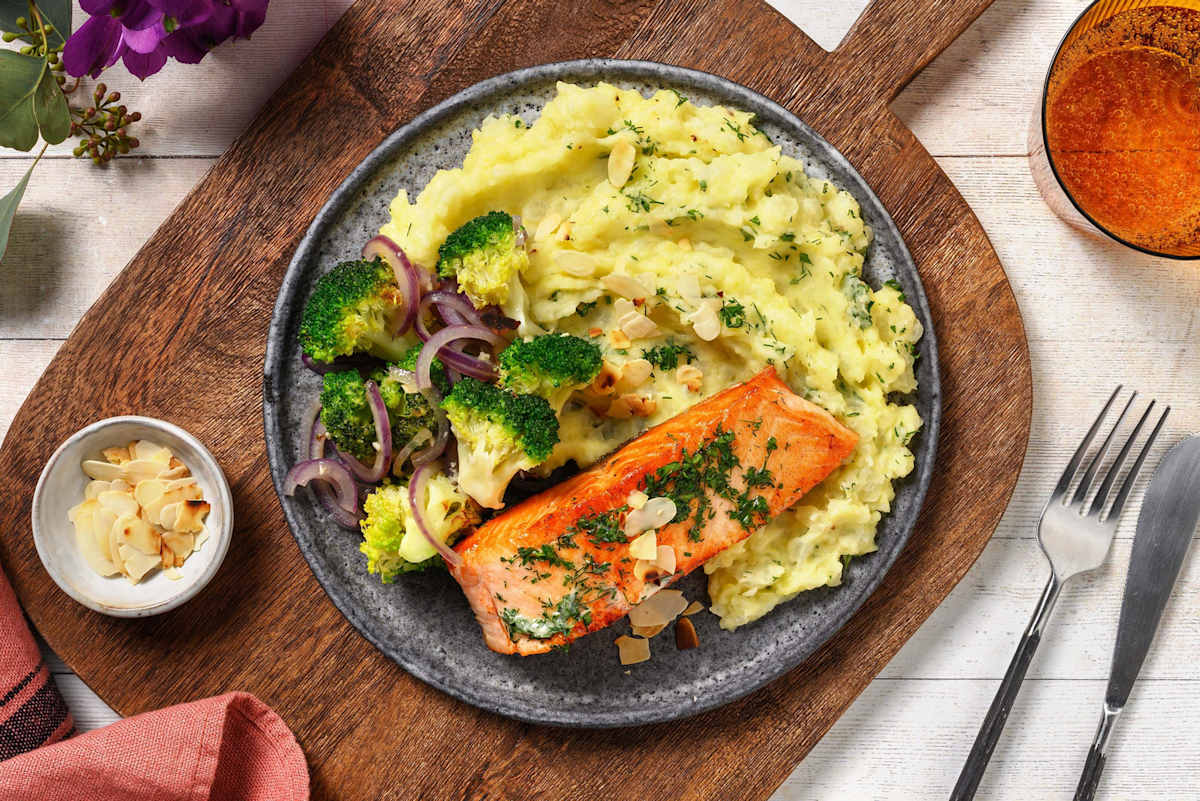 Zalm en groene asperges uit de oven