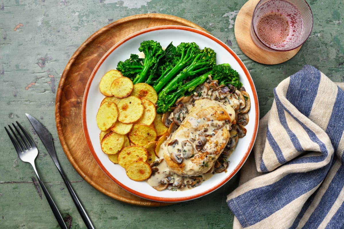 Kipfilet met champignonroomsaus 