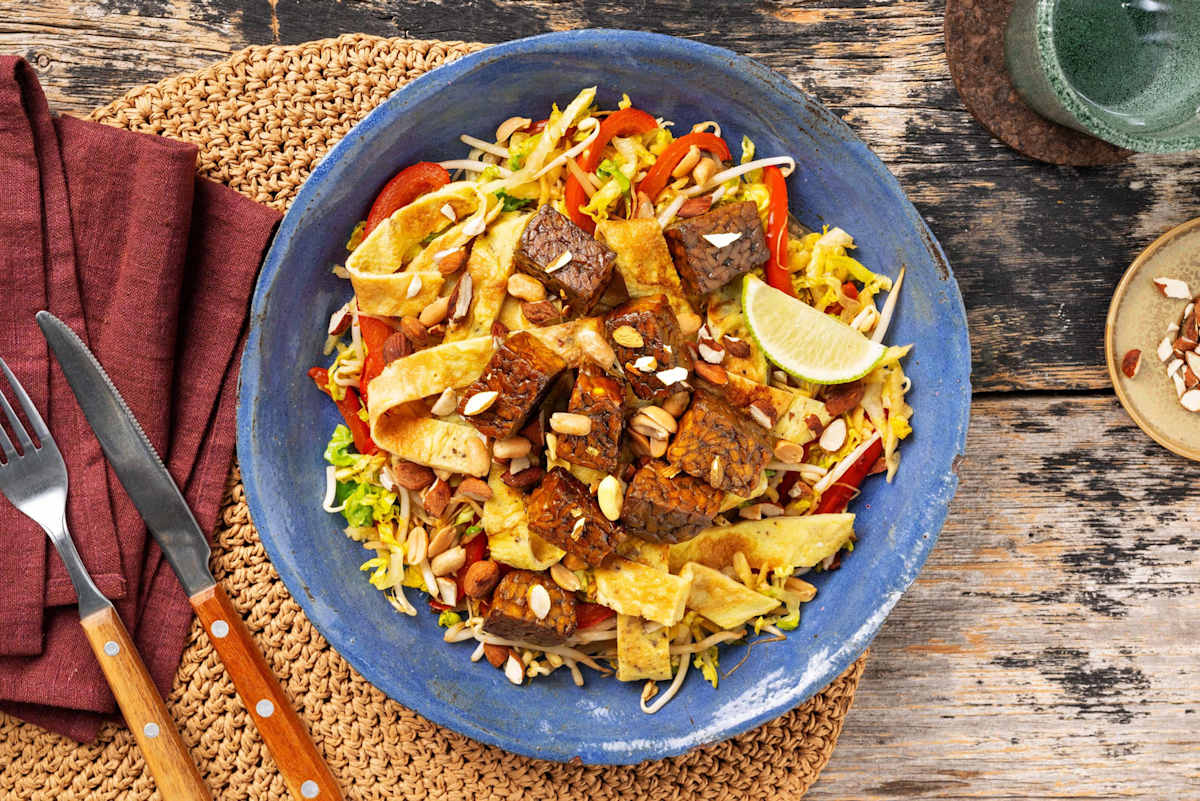 omelette tofu salad