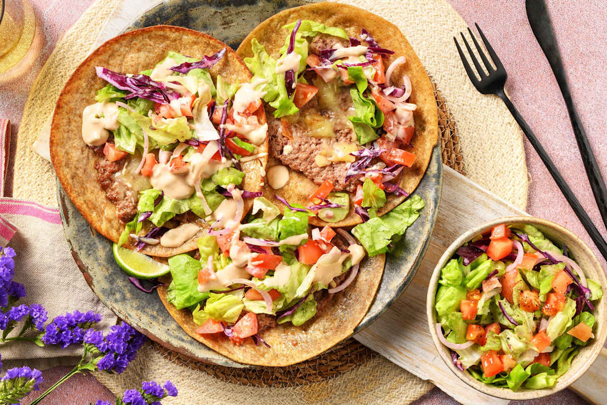 Q&H smashed tortilla - big mac style