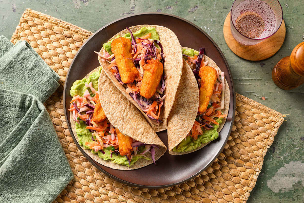 Halloumi wraps met frisse wortel-appelkoolsla 