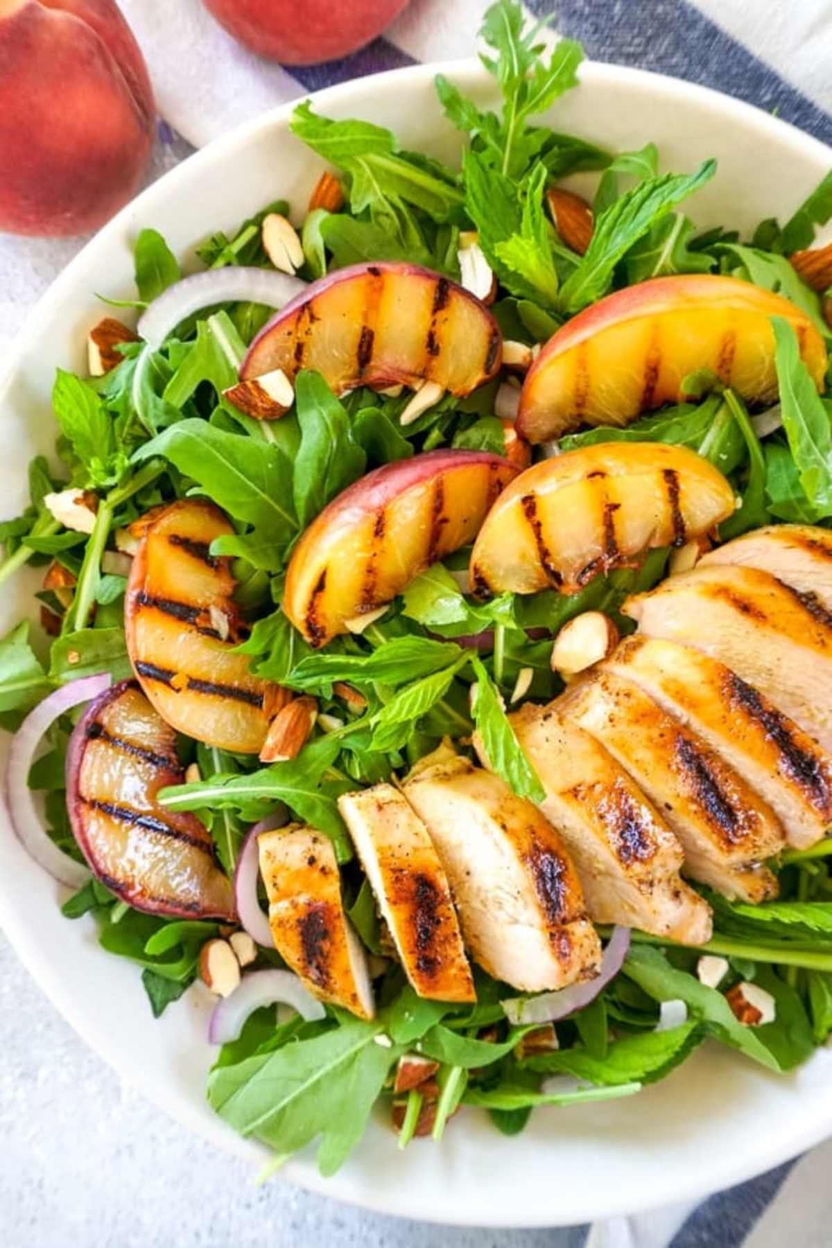 Grilled Honey-Mustard Chicken and Peaches