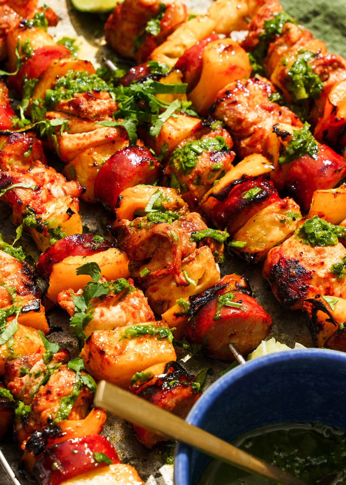 Grilled Chorizo and Pineapple Skewers