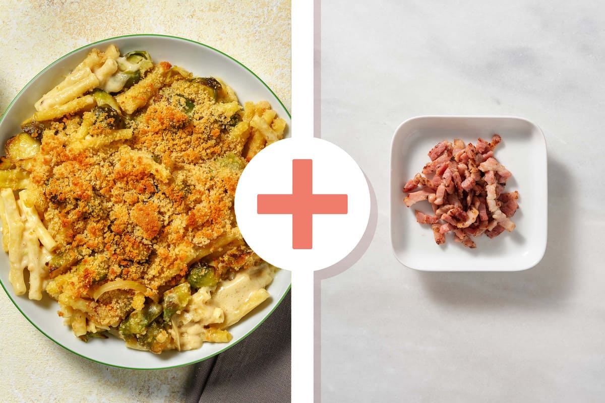 Brussels Sprout and Bacon Mac & Cheese