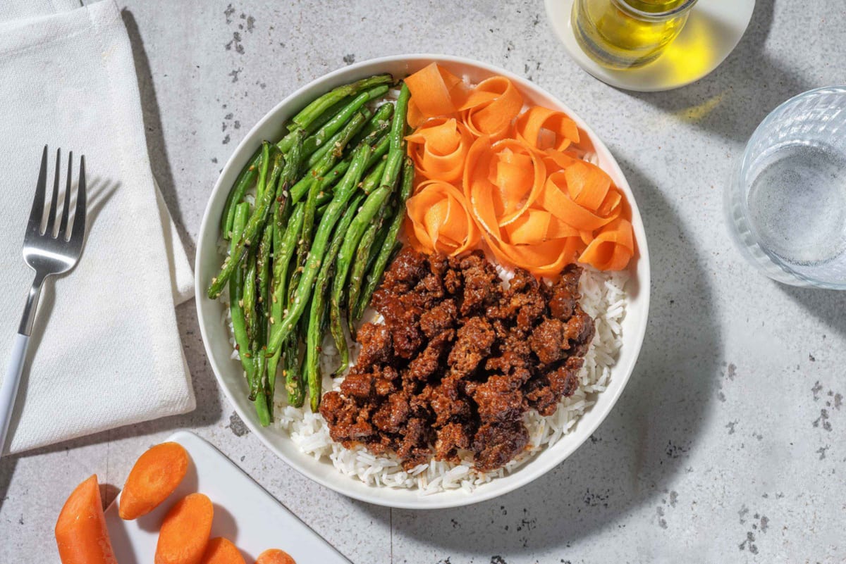 Korean Style Gochujang Beef Rice Bowl 