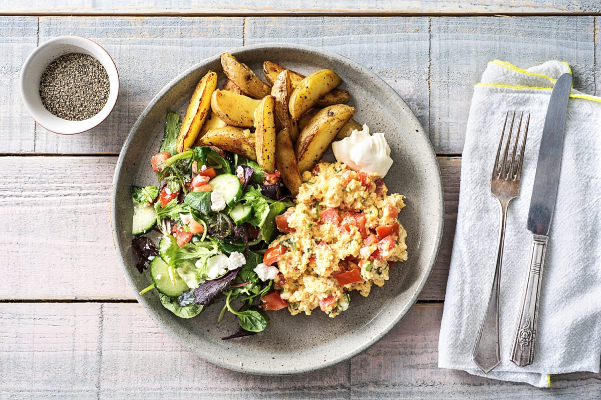 Double Veggie - Roerei met tomaat en feta