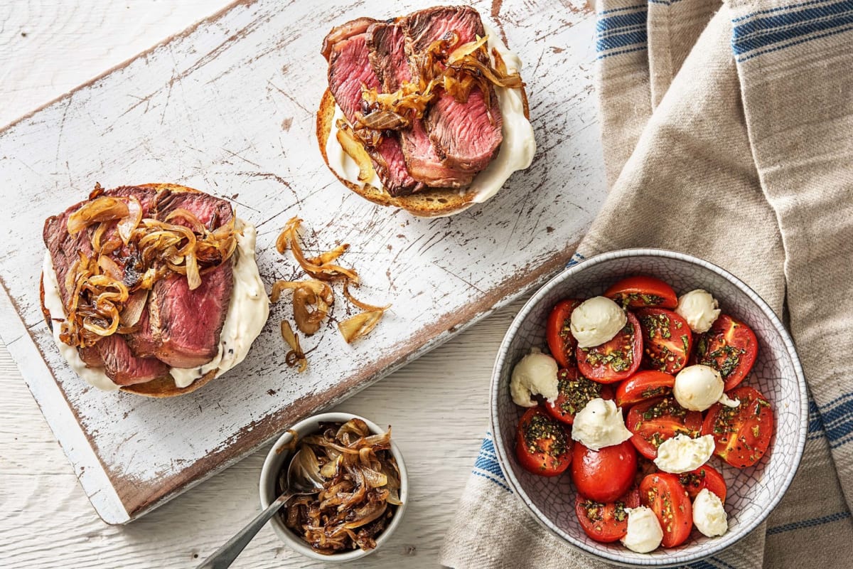 Open-Faced Steak Sandwich