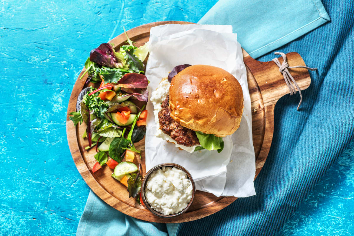 Burger d’agneau à la grecque