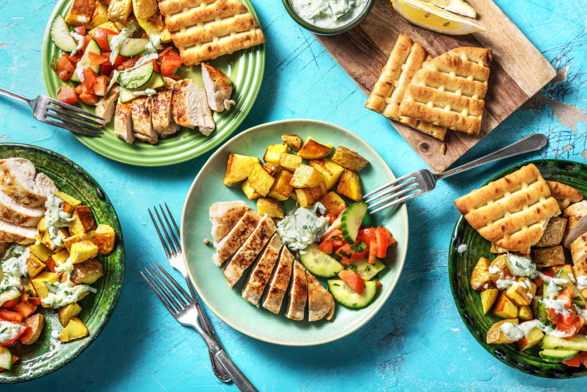 Souvlaki de poulet à la grecque