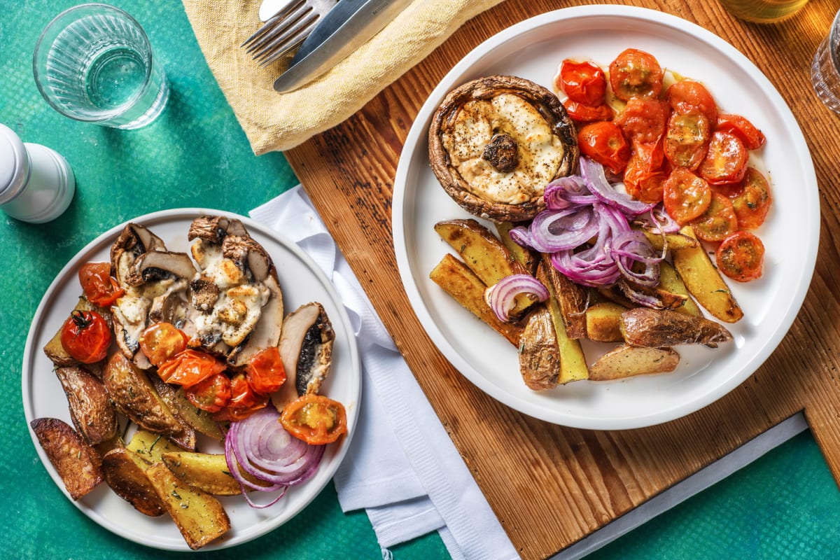 Double veggie - Portobello met geitenkaas en walnoten