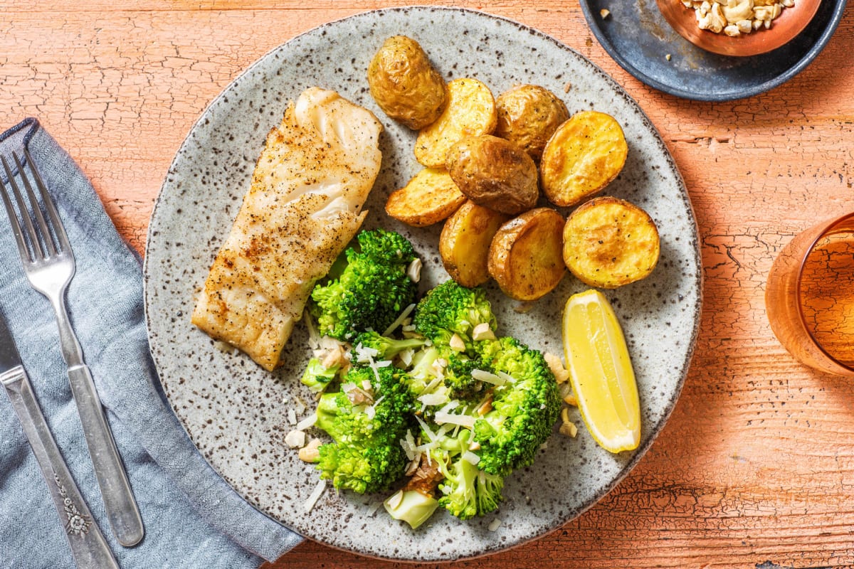 Gebakken kabeljauwfilet met broccoli