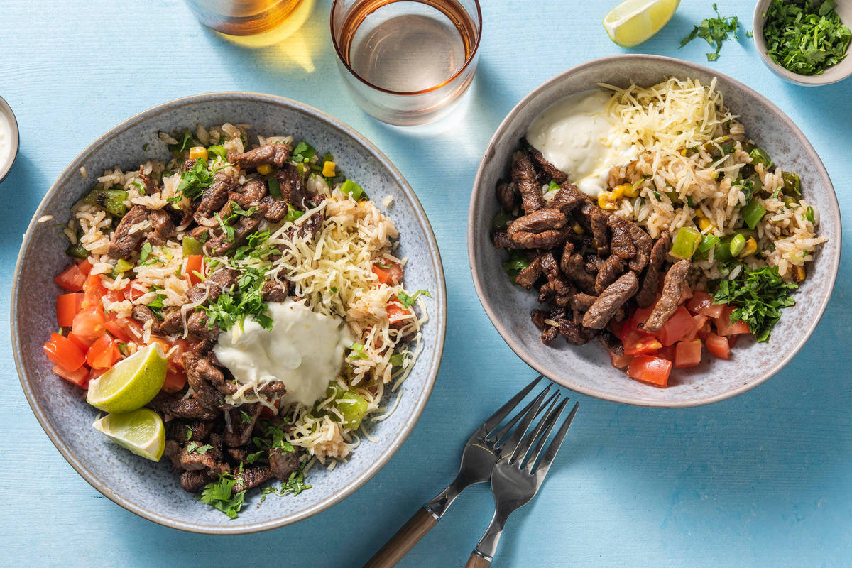FajitaStyle Beef Bowl Recipe HelloFresh