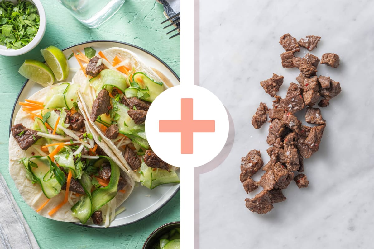 Double protein (NL) - Koreaanse wraps met biefstukpuntjes