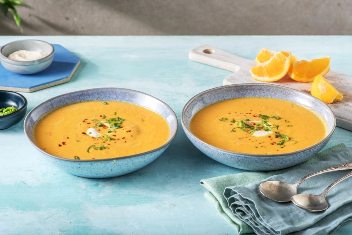 Süßkartoffelsuppe mit Ingwer und Orange