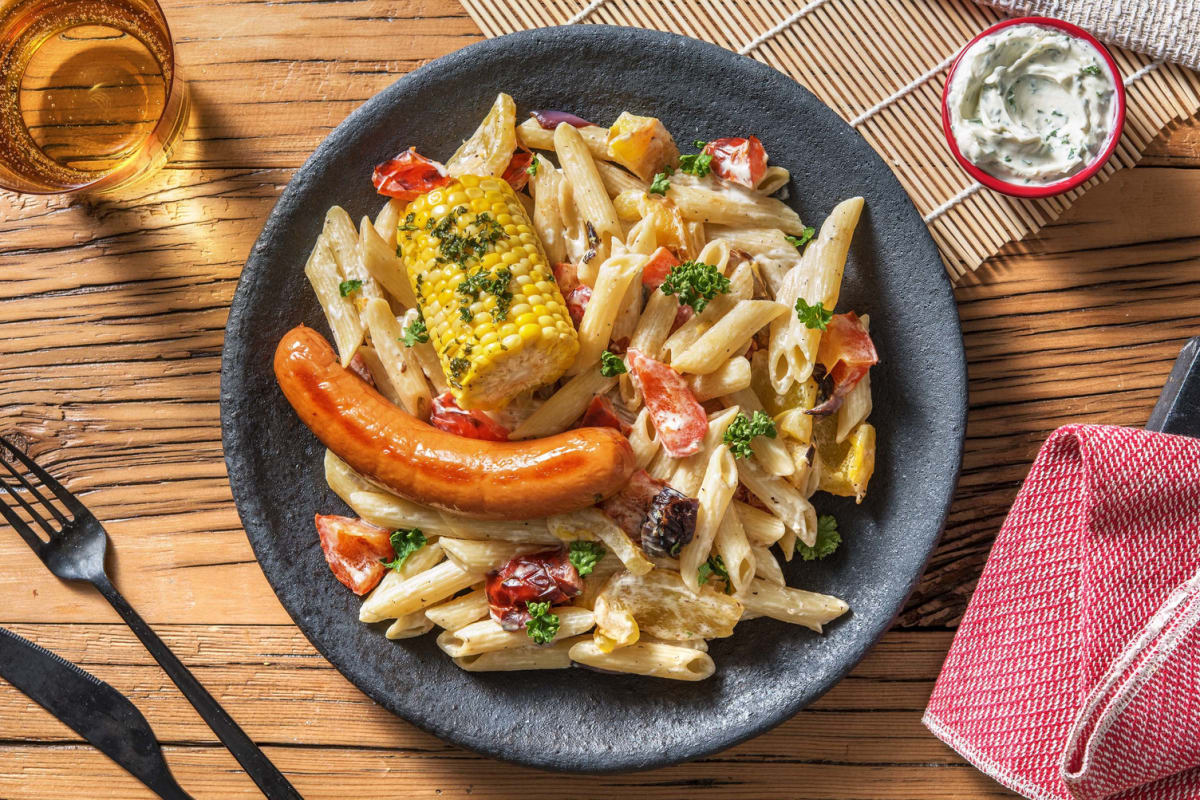 Kryddig chorizo och pastasallad