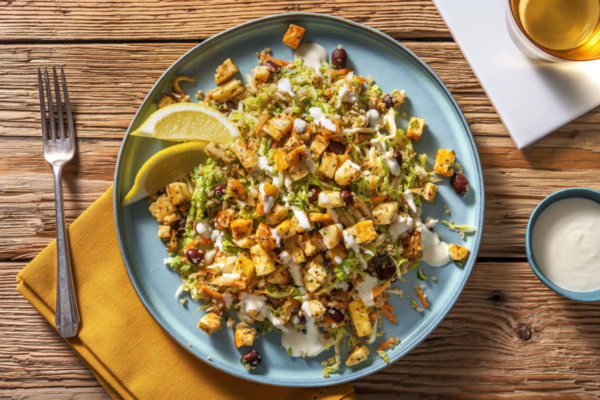 Oreganokryddad halloumi