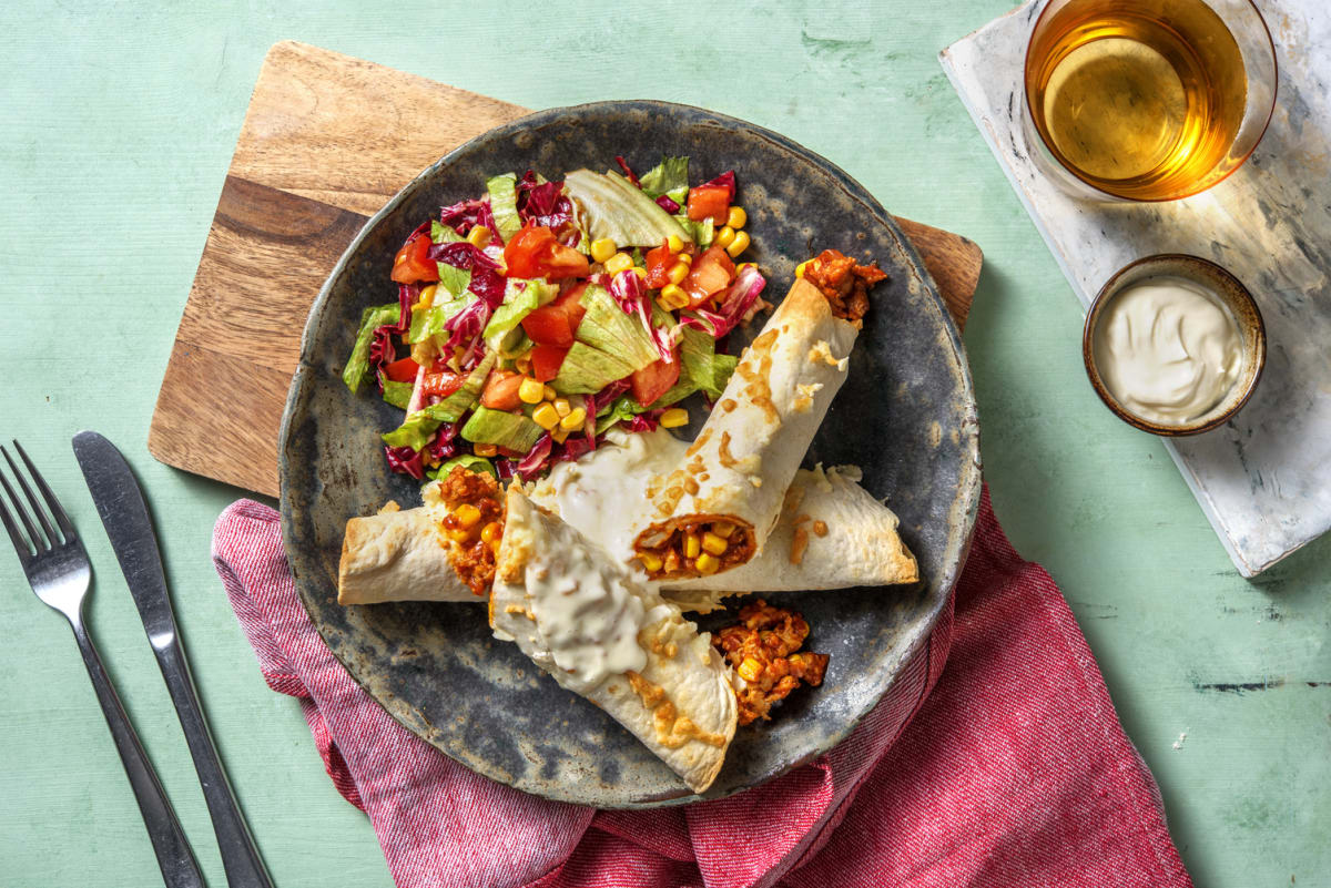Enchiladas de ternera y maíz