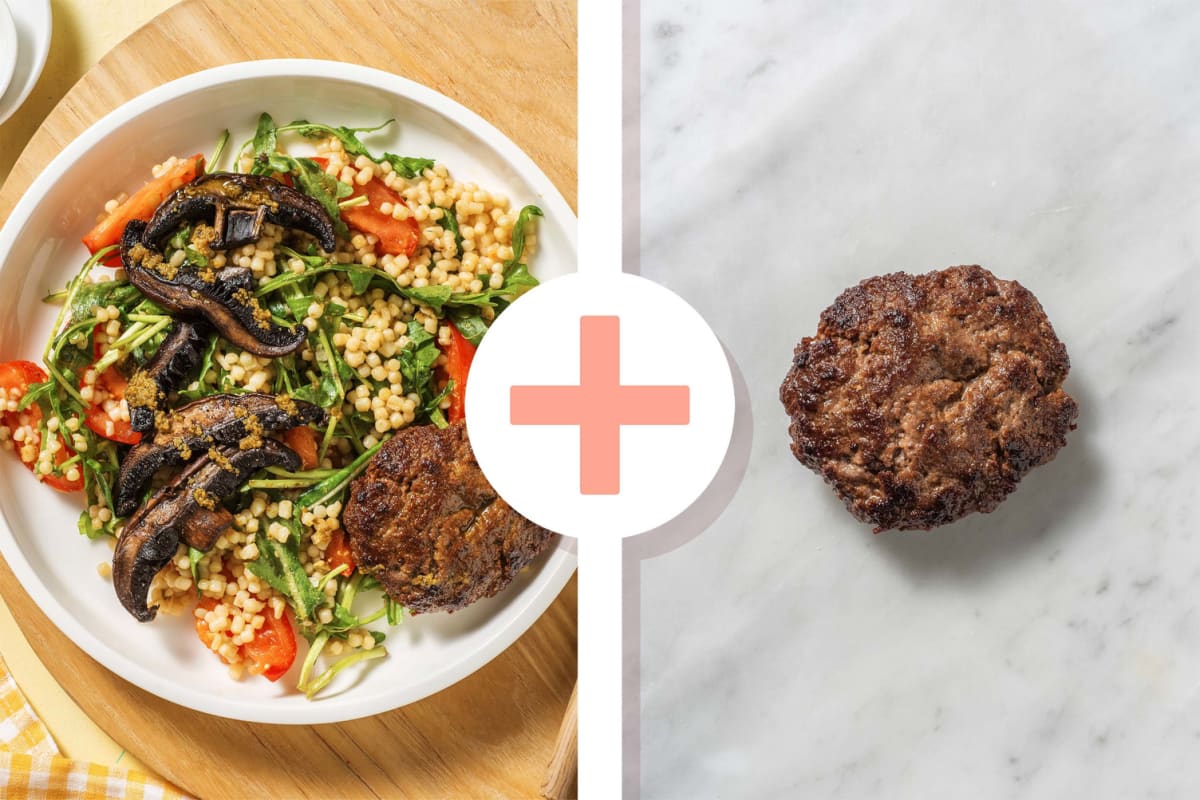 Double protein - Parelcouscoussalade met gebakken portobello