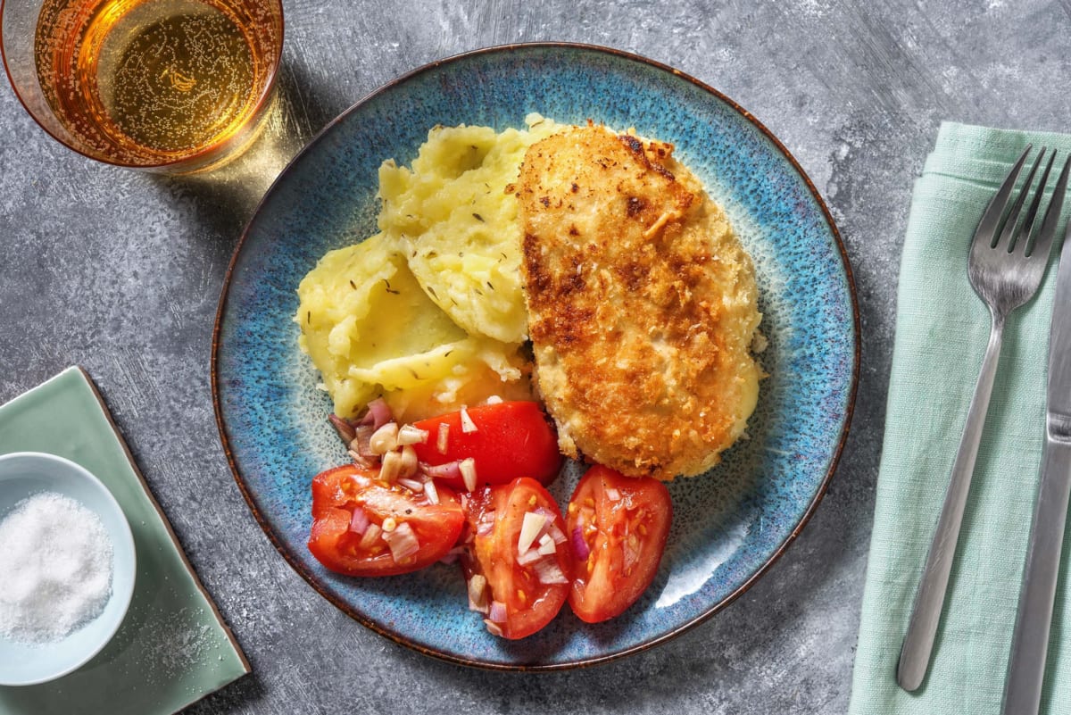 Cordon bleu blanc rouge & purée au thym