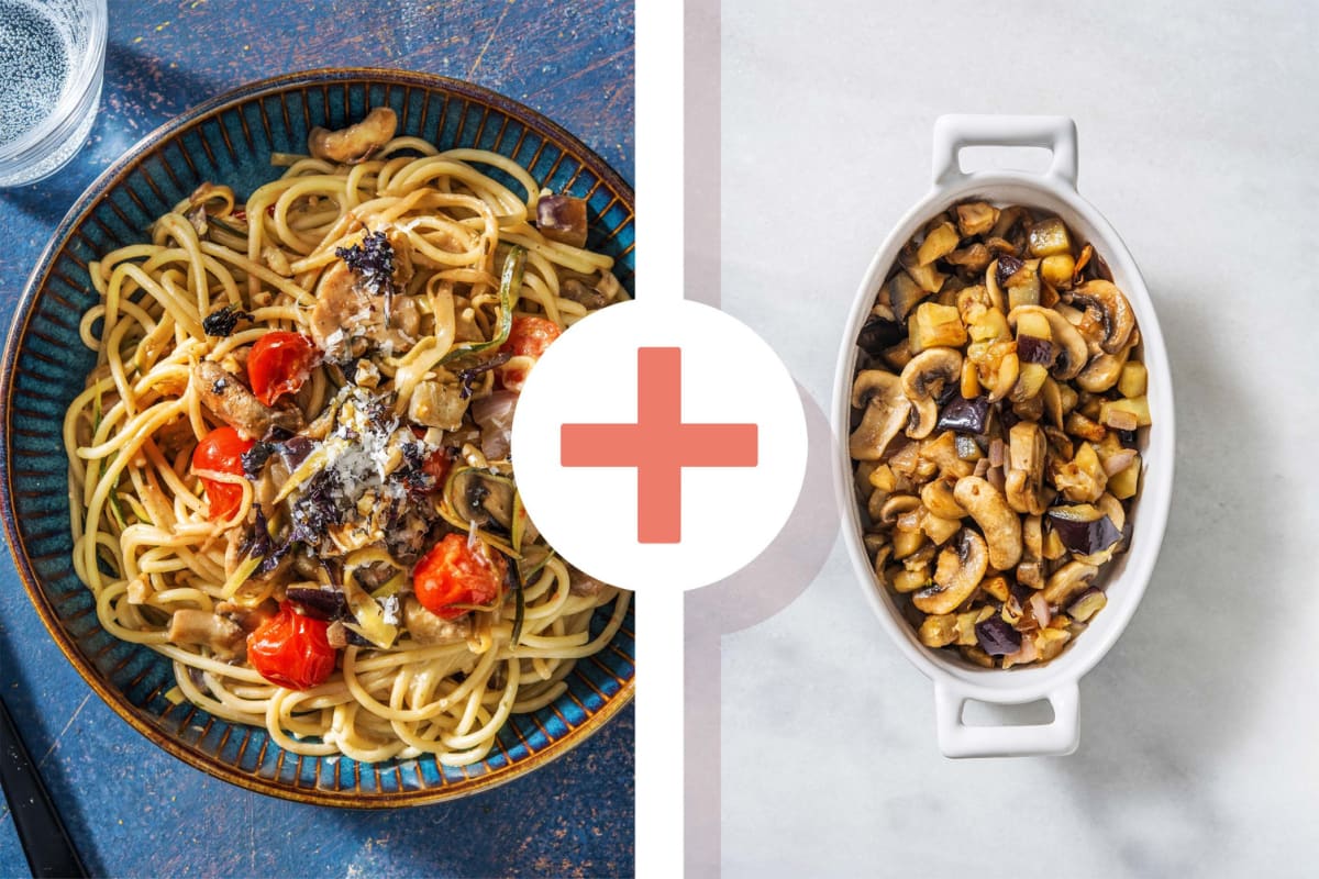 Double veggie - Courgettepasta met romige kruidensaus