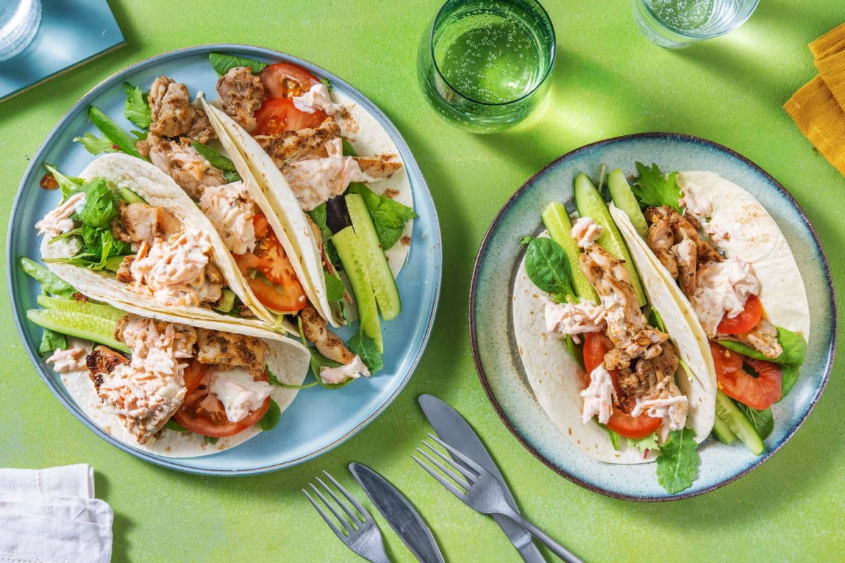 Grekisk-inspirerade kycklingtacos