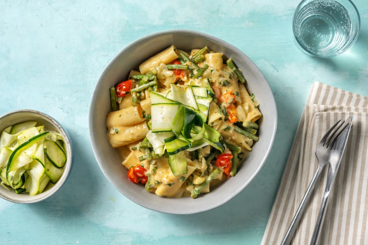 Creamy Tomato, Chicken and Green Bean Rigatoni