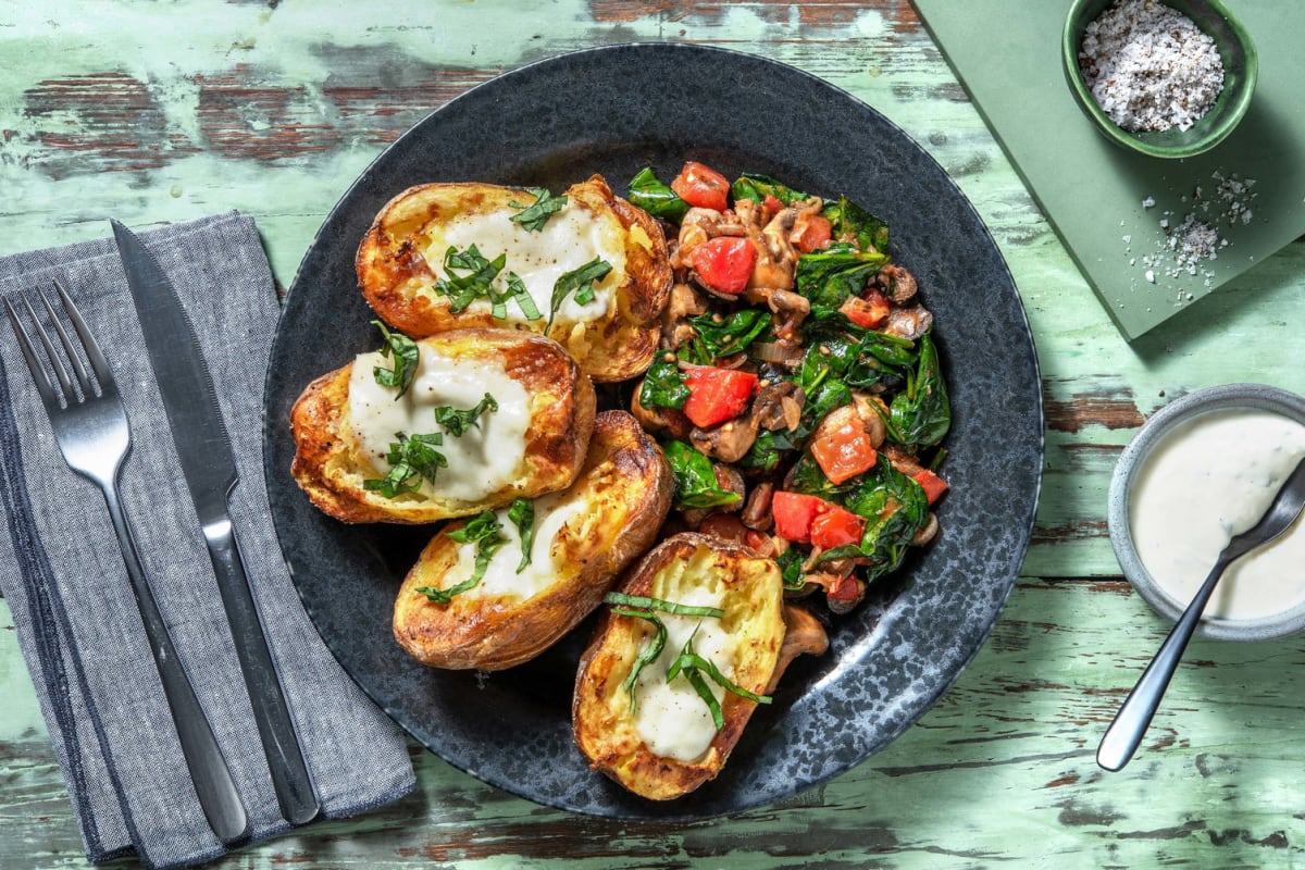 Ofenkartoffel überbacken mit Mozzarella