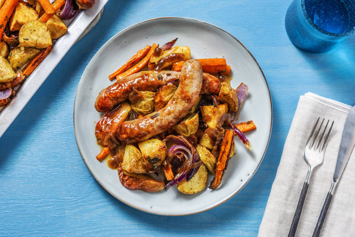 Honey and Mustard Sausage Traybake Recipe HelloFresh