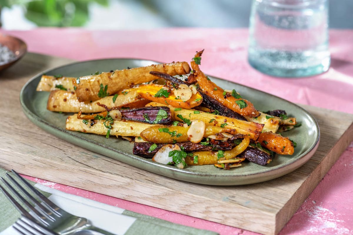 Sticky Roasted Parsnips and Carrots